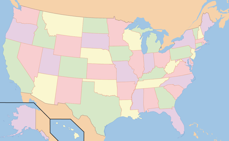 map of usa with cities. map